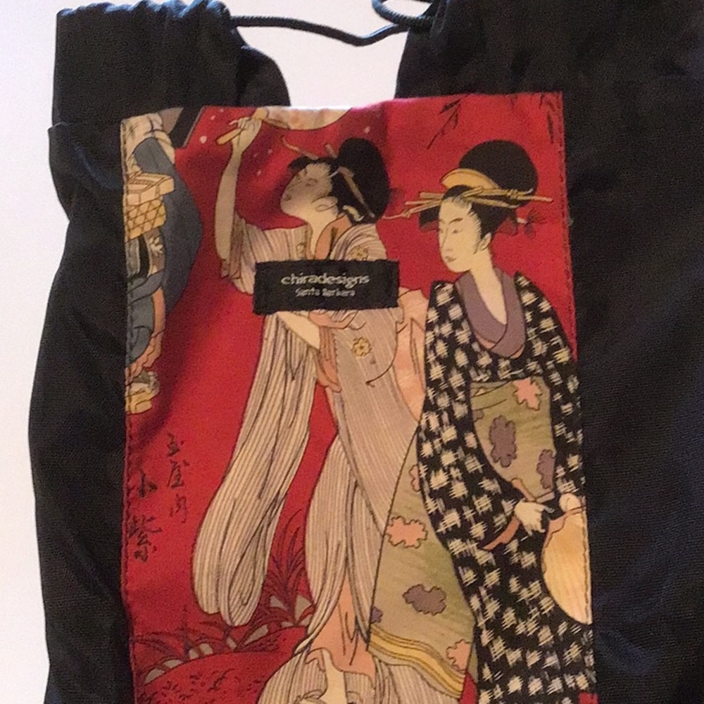 Yoga mat bag with charming oriental print